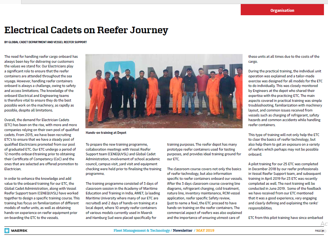  Newsletter of Maersk Line - May 2019